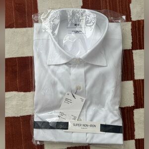 Uniqlo Spread Collar Dress Shirt White Medium